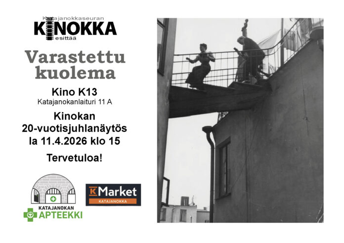 KINOKKA 20V: KINO K13 lauantaina 11.4.2026 klo 15.00 VARASTETTU KUOLEMA